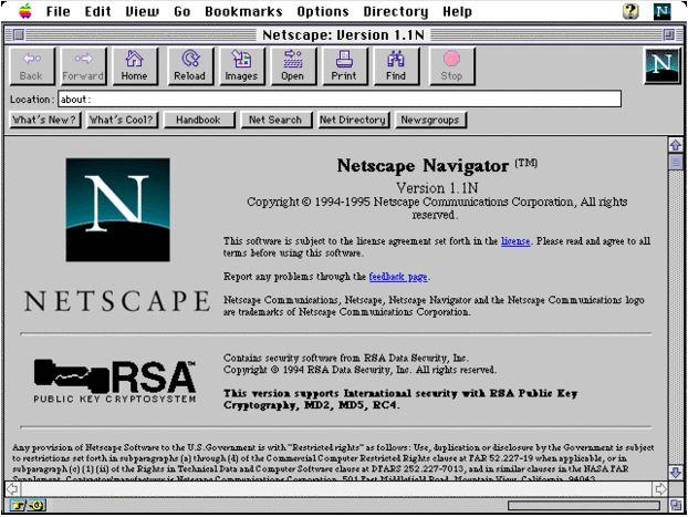 The first non-beta version of Netscape Navigator
